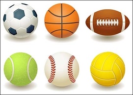 Sports - Football, basketball, rugby, tennis, baseball, volleyball vector material 