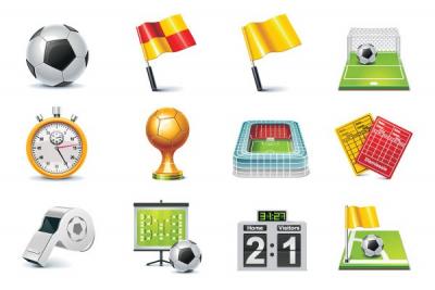 Sports - Football Match 3D Vector Icons 