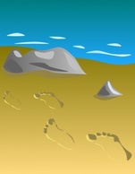 Nature - Footprints In Sand clip art 