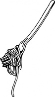 Food - Fork With Spaghetti clip art 