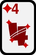 Four Of Diamonds clip art Preview