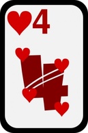 Objects - Four Of Hearts clip art 