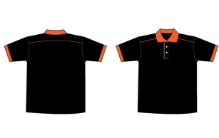 Elements - Free Black & Orange Collar T-Shirt Template 