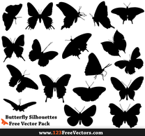 Holiday & Seasonal - Free Butterfly Silhouette Vector Pack 