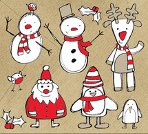 Free Christmas Themed Sketchy Vector Graphics Pack Preview