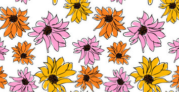 Flowers & Trees - Free flowers pattern vector 