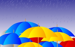 Free Umbrellas in the rain Vector Preview