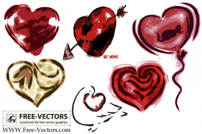 Holiday & Seasonal - Free Valentines Love Heart Vector Set-2 