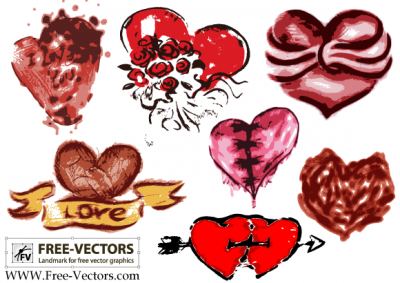 Holiday & Seasonal - Free Valentines Love Heart Vector Set-3 