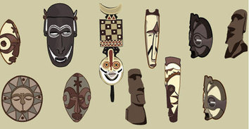 Objects - Free vector ancient masks 