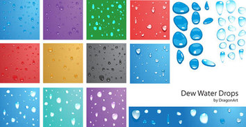 Objects - Free Vector - Dew water drops 