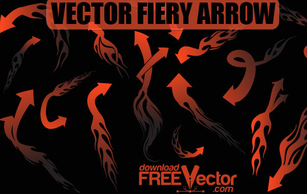 Shapes - Free Vector Fiery Arrow 