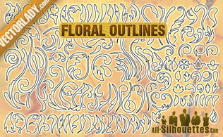 Free Vector Floral Outlines 