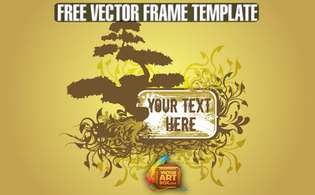 Nature - Free Vector Floral Tree Frame Template 