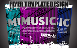 Music - Free Vector Flyer Template Design 