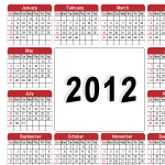 Free Vector Illustration of 2012 Calendar Preview