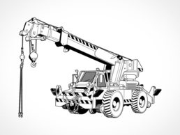 Transportation - Free Vector Rough Terrain Crane 