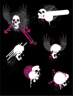 Objects - Free Vector Skulls 