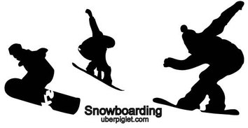 Free vector snowboarding silhouettes Preview