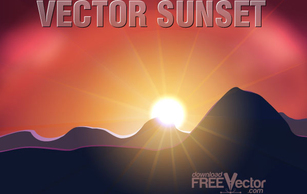 Nature - Free Vector Sunset 