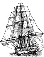 Transportation - Frigate Ship clip art 