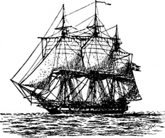 Transportation - Frigate Ship clip art 