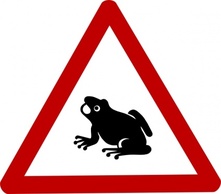 Signs & Symbols - Frog Cautio Sign clip art 