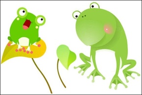 Flowers & Trees - Frogs, leaves Vector 