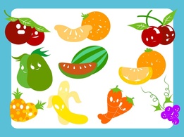 Cartoon - Fruits Veggie Characters 