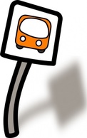 Funny Bus Stop clip art 