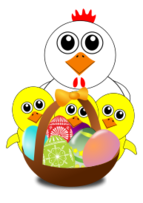 Cartoon - Funny Chicken and Chicks Cartoon Easter 