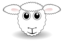 Cartoon - Funny Sheep Face White Cartoon 