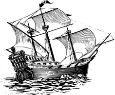 Transportation - Galleon Sail Ship clip art 