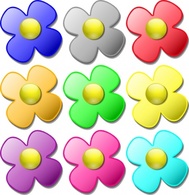 Technology - Game Marbles Flowers clip art 