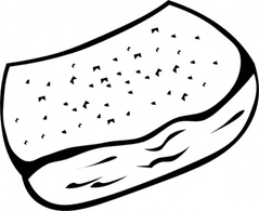 Garlic Toast (b And W) clip art