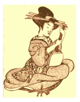 Geisha with a Shamisen