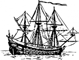 Transportation - Genoese Carrack clip art 