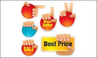 Gestures sales icon Vector material Preview