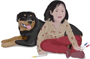 Human - Girl and dog 12 