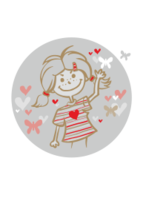 Girl And Flying Hearts