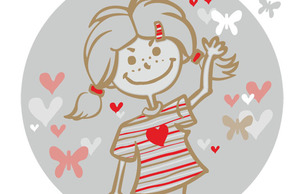 Girl And Flying Hearts