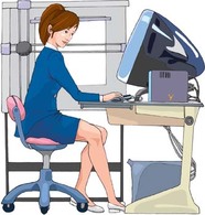 Human - Girl and mac computer vector 