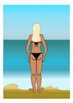 Human - Girl in bikini at sea 