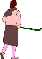 Human - Girl Playing Hockey clip art 