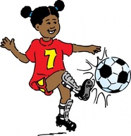 Human - Girl Playing Soccer clip art 