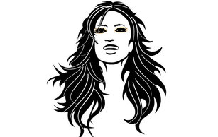 Girl With Black Hair Vector