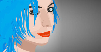 Human - Girl with blue hair free vector 