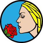 Girl With Rose Flower Vector 