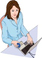 Human - Girls and computer vector 46 