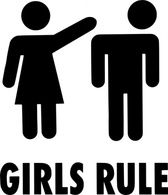 Human - Girls Rule Sign clip art 